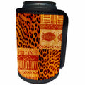 3dRose Andrea Haase Illustration - African Ethno Style Pattern With Leopard Print - Can Cooler Bottle Wrap (cc_274845)