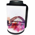 3dRose Andrea Haase Illustration - Sydney Harbor Bridge Colorful Watercolor Illustration - Can Cooler Bottle Wrap (cc_274855)