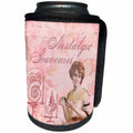 3dRose Andrea Haase Illustration - Image of Nostalgic Woman In Shades Of Soft Pink - Can Cooler Bottle Wrap (cc_274858)
