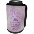 3dRose Andrea Haase Inspirational Typography - Yoga Self Acceptance Watercolor Calligraphy - Can Cooler Bottle Wrap (cc_274872)