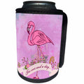 3dRose Andrea Haase Love and Hearts Art - Flamingo Valentines Day Illustration - Can Cooler Bottle Wrap (cc_274875)