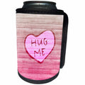 3dRose Andrea Haase Love and Hearts Art - Hug Me Heart Valentines Day Illustration - Can Cooler Bottle Wrap (cc_274880)