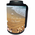 3dRose Florida - Image of Florida Beach With Starfish And Message - Can Cooler Bottle Wrap (cc_274933)
