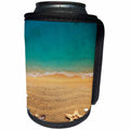3dRose Florida - Image of Florida Gulf Beach with Starfish n Shells - Can Cooler Bottle Wrap (cc_274934)