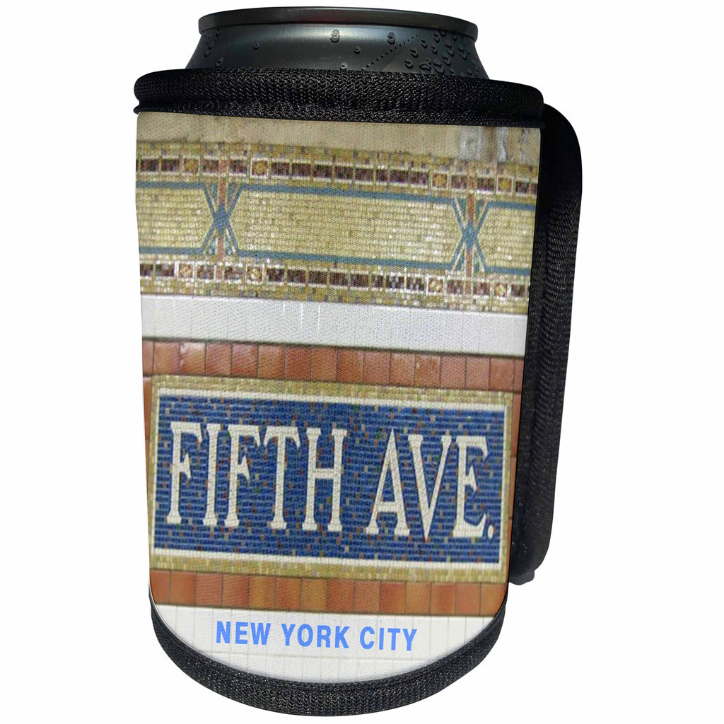 3dRose New York - Image of Fifth Avenue Subway Sign In New York - Can Cooler Bottle Wrap (cc_274947)