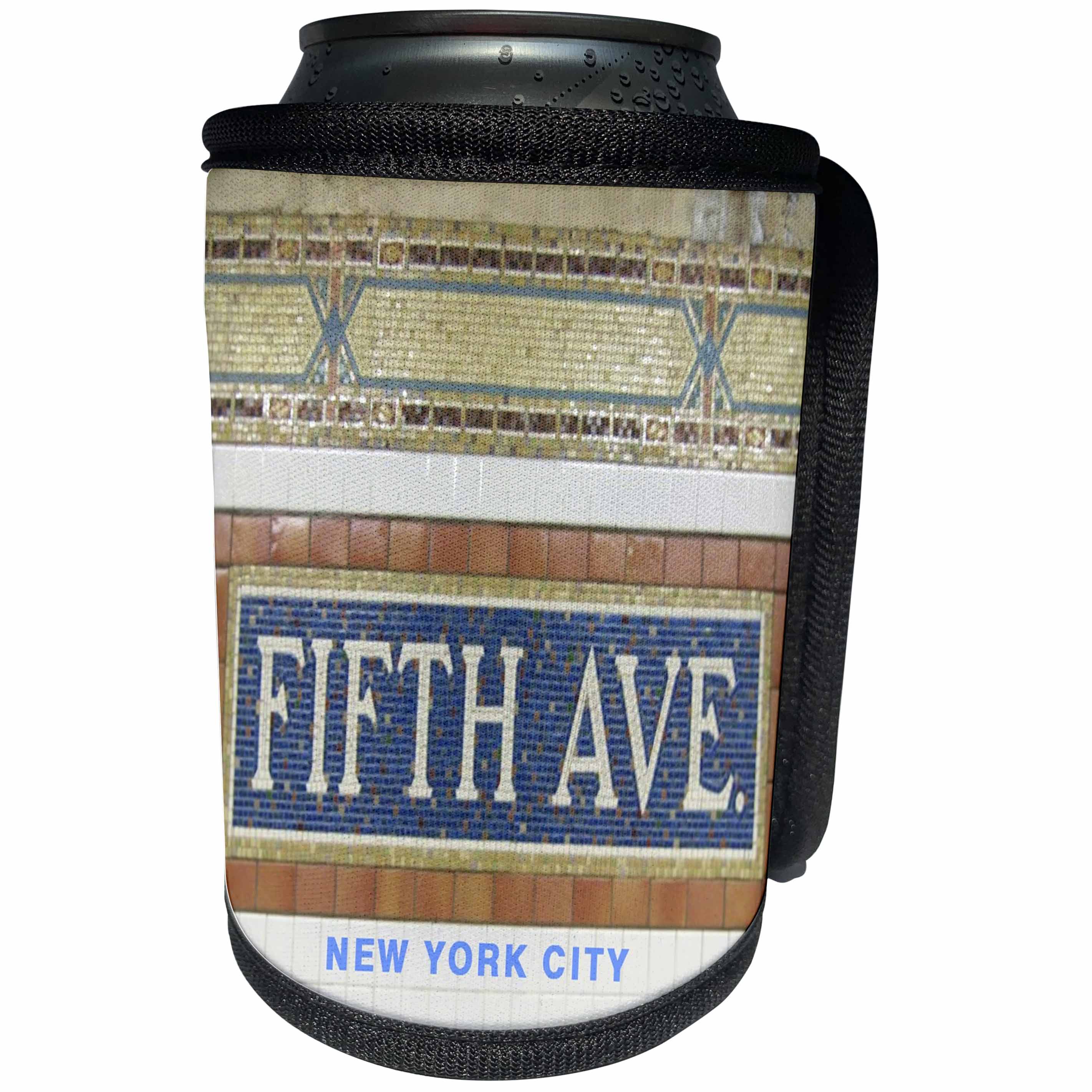 3dRose New York - Image of Fifth Avenue Subway Sign In New York - Can Cooler Bottle Wrap (cc_274947)
