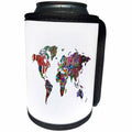 3dRose Exotic Maps Of World - Image of World Map In Colorful Fabrics - Can Cooler Bottle Wrap (cc_274949)