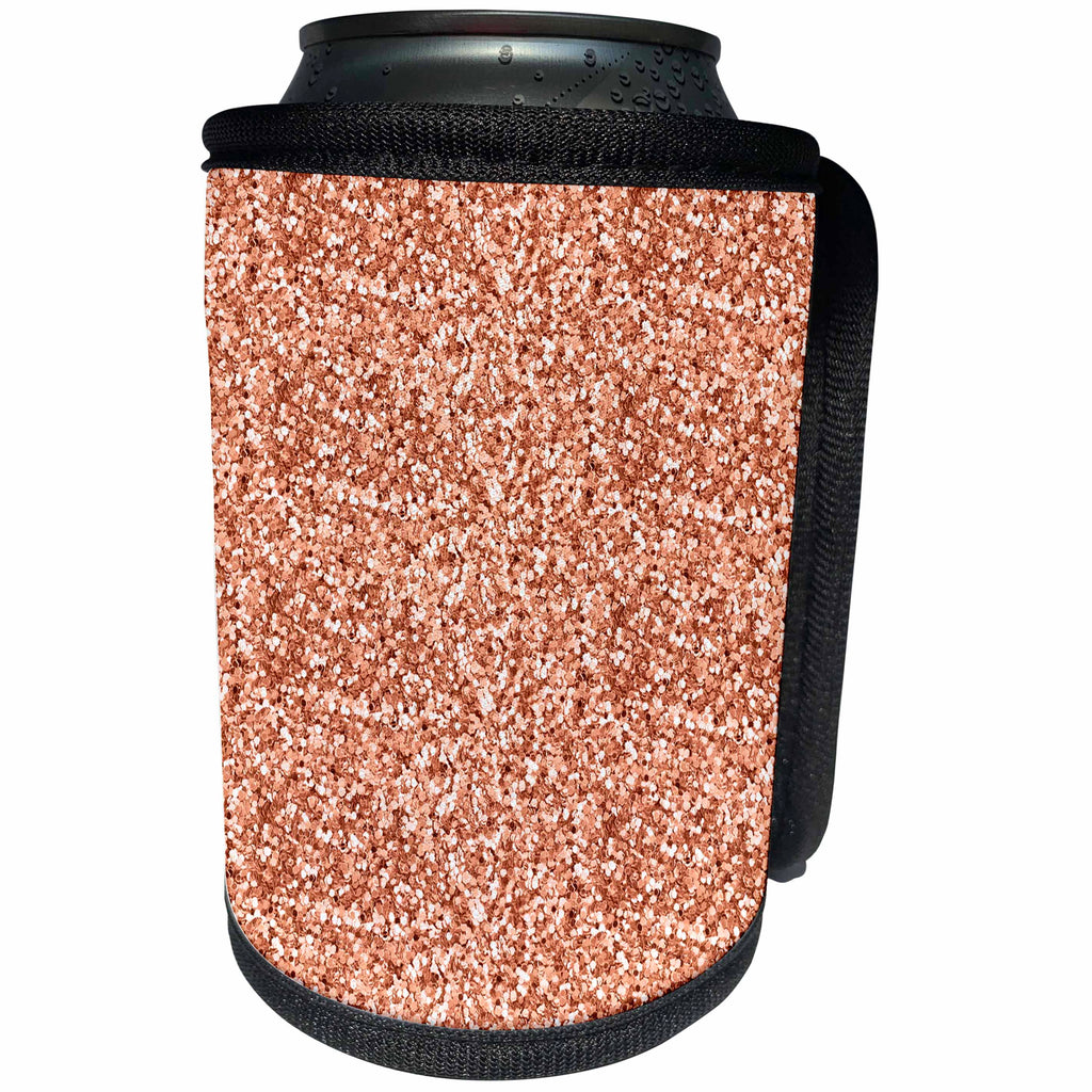 3dRose Uta Naumann Faux Glitter Pattern - Image of Sparkling Skin Rose Blush Pink Luxury Elegant Mermaid Glitter - Can Cooler Bottle Wrap (cc_274955)
