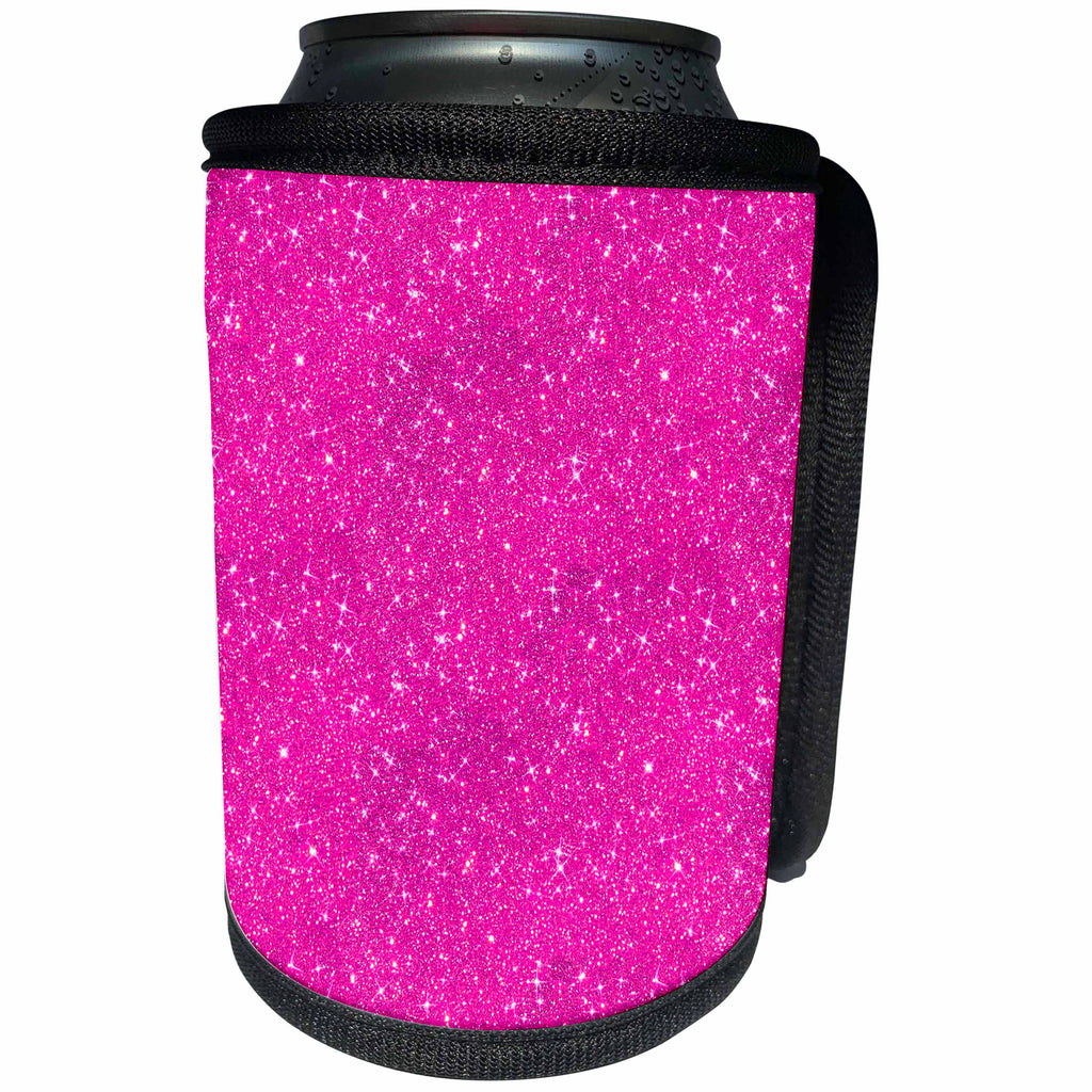 3dRose Uta Naumann Faux Glitter Pattern - Image of Sparkling Shiny Pink Luxury Elegant Mermaid Glitter - Can Cooler Bottle Wrap (cc_274956)