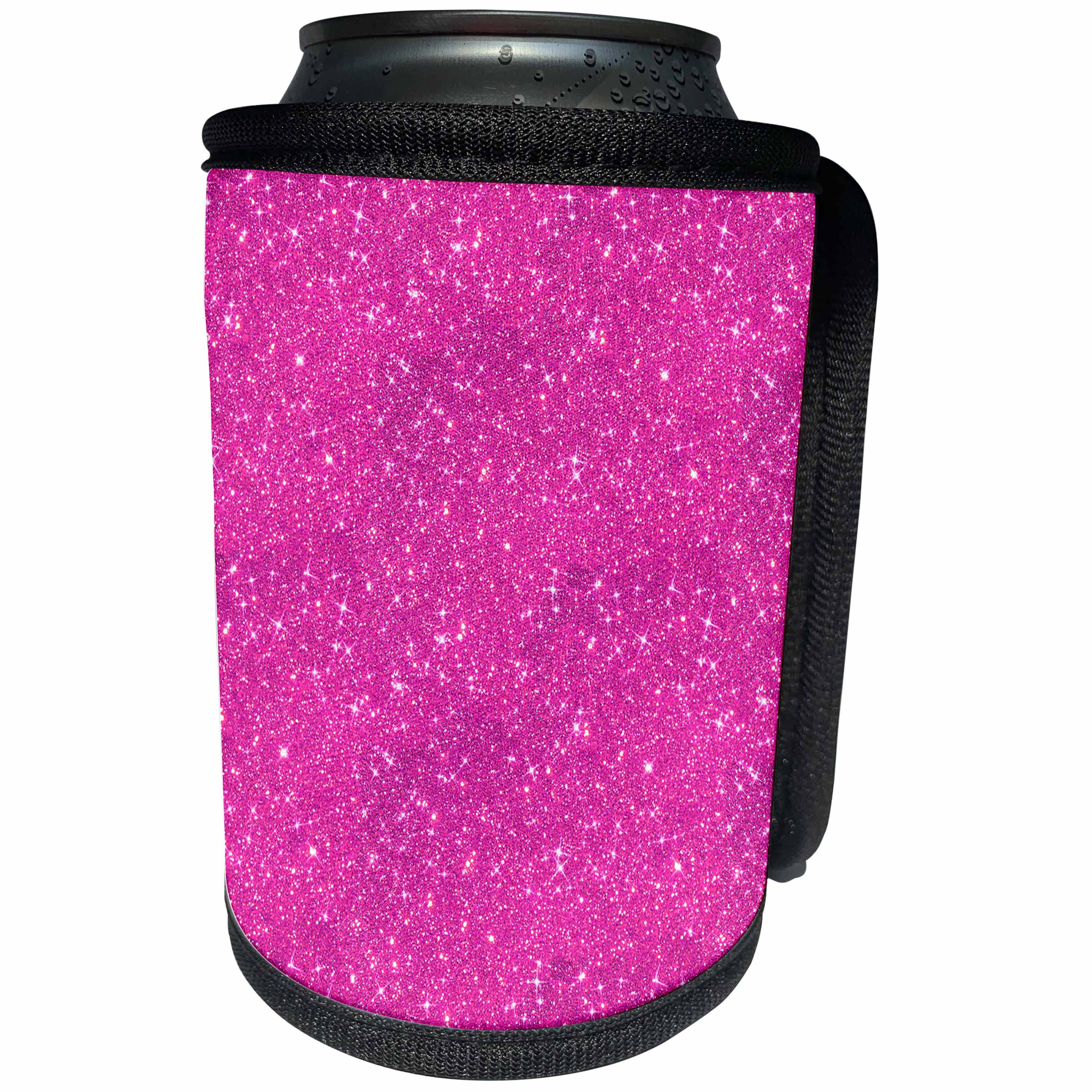 3dRose Uta Naumann Faux Glitter Pattern - Image of Sparkling Shiny Pink Luxury Elegant Mermaid Glitter - Can Cooler Bottle Wrap (cc_274956)
