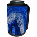3dRose Uta Naumann Pattern - Image of Luxury Blue Indigo Marble Agate Gem Mineral Stone - Can Cooler Bottle Wrap (cc_274958)