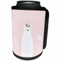 3dRose Uta Naumann Watercolor Illustration Animal - Stay Wild- Cute Trendy Pink Scandi Winter Animal White Bear Typography - Can Cooler Bottle Wrap (cc_274960)
