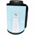 3dRose Uta Naumann Watercolor Illustration Animal - Stay Wild-Trendy Cute Teal Scandi Winter Animal White Bear Typography - Can Cooler Bottle Wrap (cc_274961)