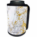 3dRose Uta Naumann Faux Glitter Pattern - Image of Trendy Luxury Gold Metal Glitter Veins Gray Marble - Can Cooler Bottle Wrap (cc_275082)