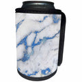 3dRose Uta Naumann Faux Glitter Pattern - Image of Luxury and Trendy Blue Metal Glitter Veins Gray Marble - Can Cooler Bottle Wrap (cc_275088)