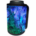 3dRose Uta Naumann Faux Glitter Pattern - Image of Trendy Indigo Blue and Green Glitter Ink Metal Marble Agate - Can Cooler Bottle Wrap (cc_275090)