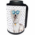 3dRose Uta Naumann Watercolor Illustration Animal - Cute Funny Dog Illustration on Polkadots- Chinese Crested Dog - Can Cooler Bottle Wrap (cc_275101)