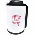 3dRose Uta Naumann Sayings and Typography - Trendy Motivational Typography - Happiness is a Kind of Courage - Can Cooler Bottle Wrap (cc_275118)
