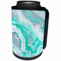 3dRose Uta Naumann Faux Glitter Pattern - Image of Trendy Luxury Aqua Mint Quartz and Gray Gemstone Agate Geode - Can Cooler Bottle Wrap (cc_275123)