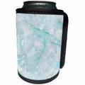 3dRose Uta Naumann Faux Glitter Pattern - Image of Trendy Luxury Aqua Teal Quartz and Gray Gemstone Agate Geode - Can Cooler Bottle Wrap (cc_275124)