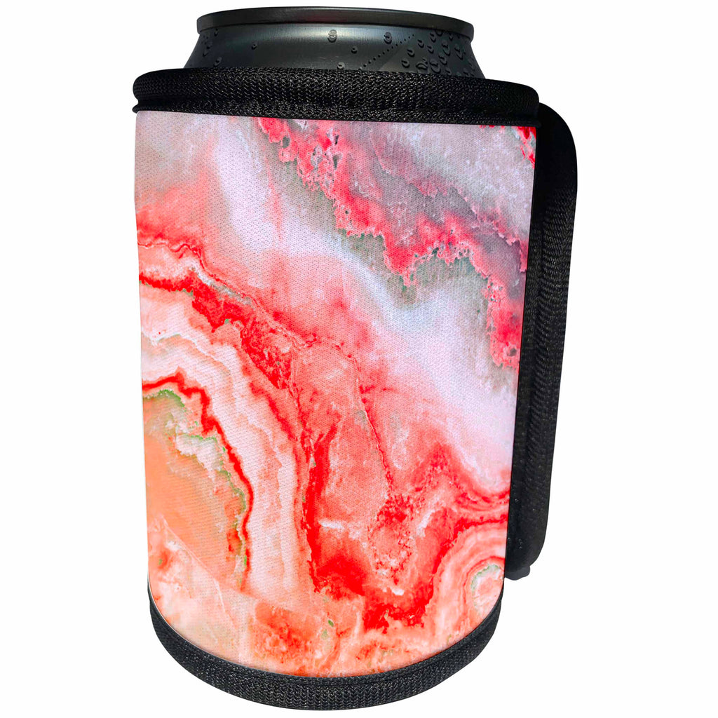 3dRose Uta Naumann Faux Glitter Pattern - Image of Trendy Luxury Pink Rose gold Quartz Gray Gemstone Agate Geode - Can Cooler Bottle Wrap (cc_275126)
