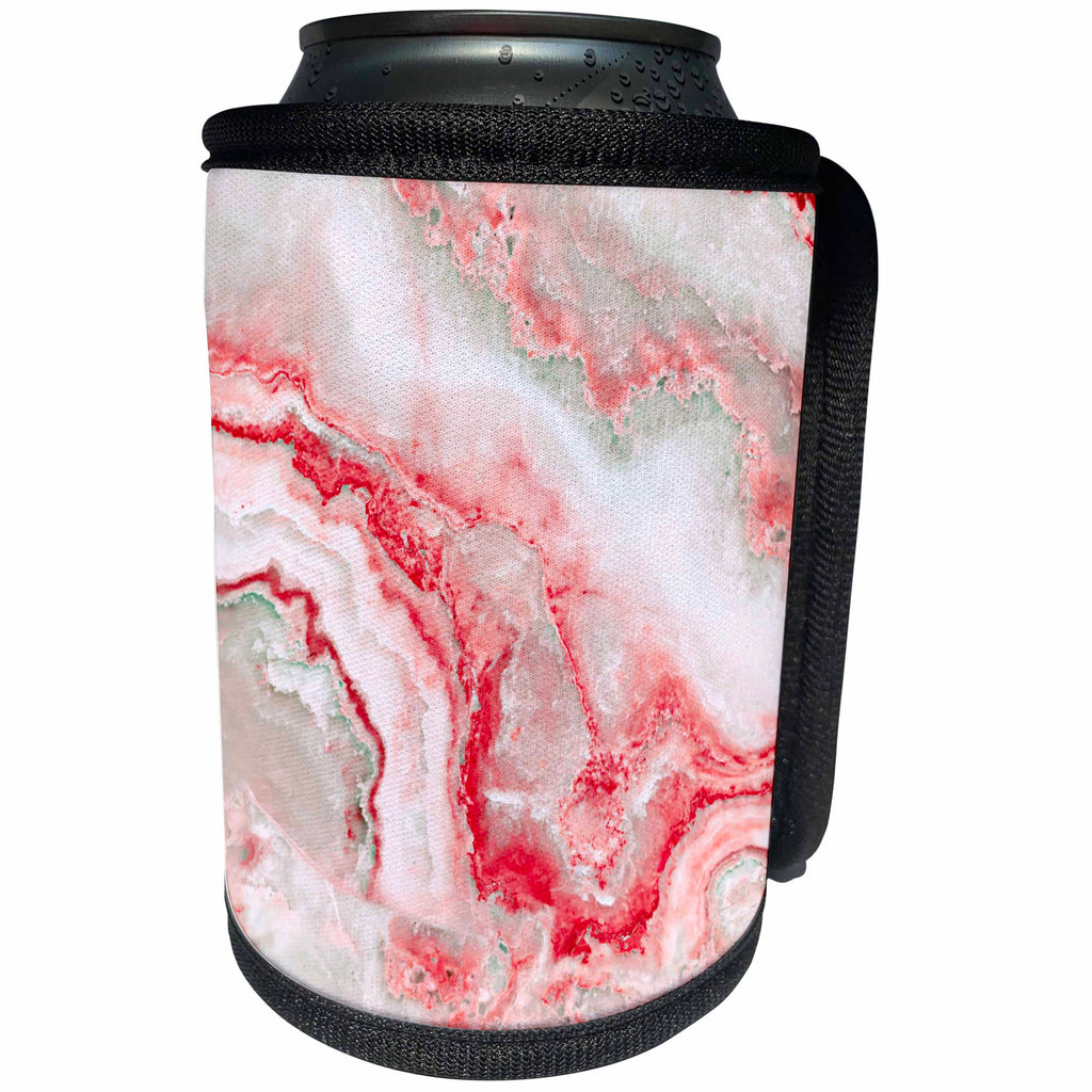 3dRose Uta Naumann Faux Glitter Pattern - Image of Trendy Luxury Orange Rose gold Quartz Gemstone Agate Geode - Can Cooler Bottle Wrap (cc_275127)