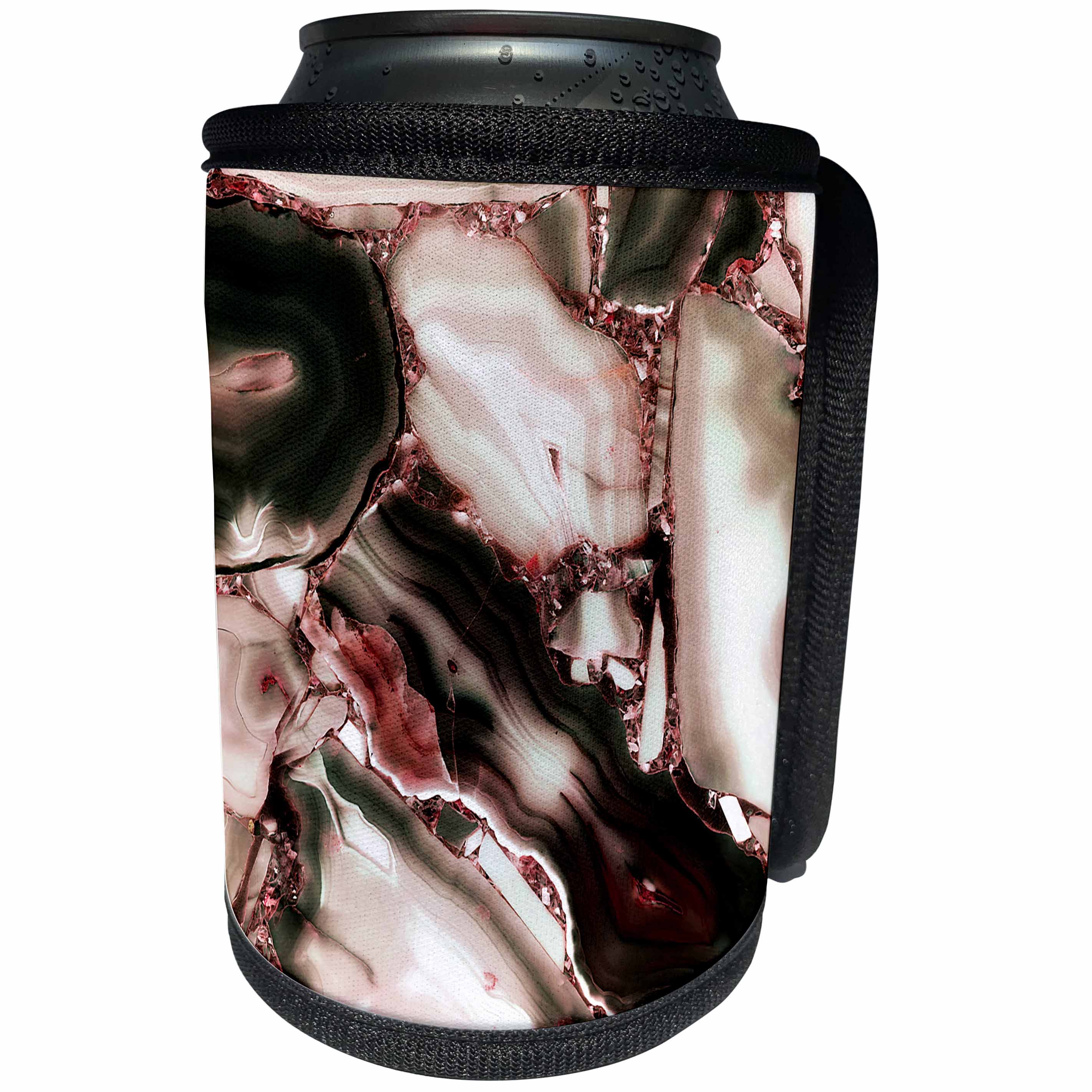3dRose Uta Naumann Faux Glitter Pattern - Image of Trendy Luxury Dark Quartz Malachite Gemstone Agate Geode - Can Cooler Bottle Wrap (cc_275128)