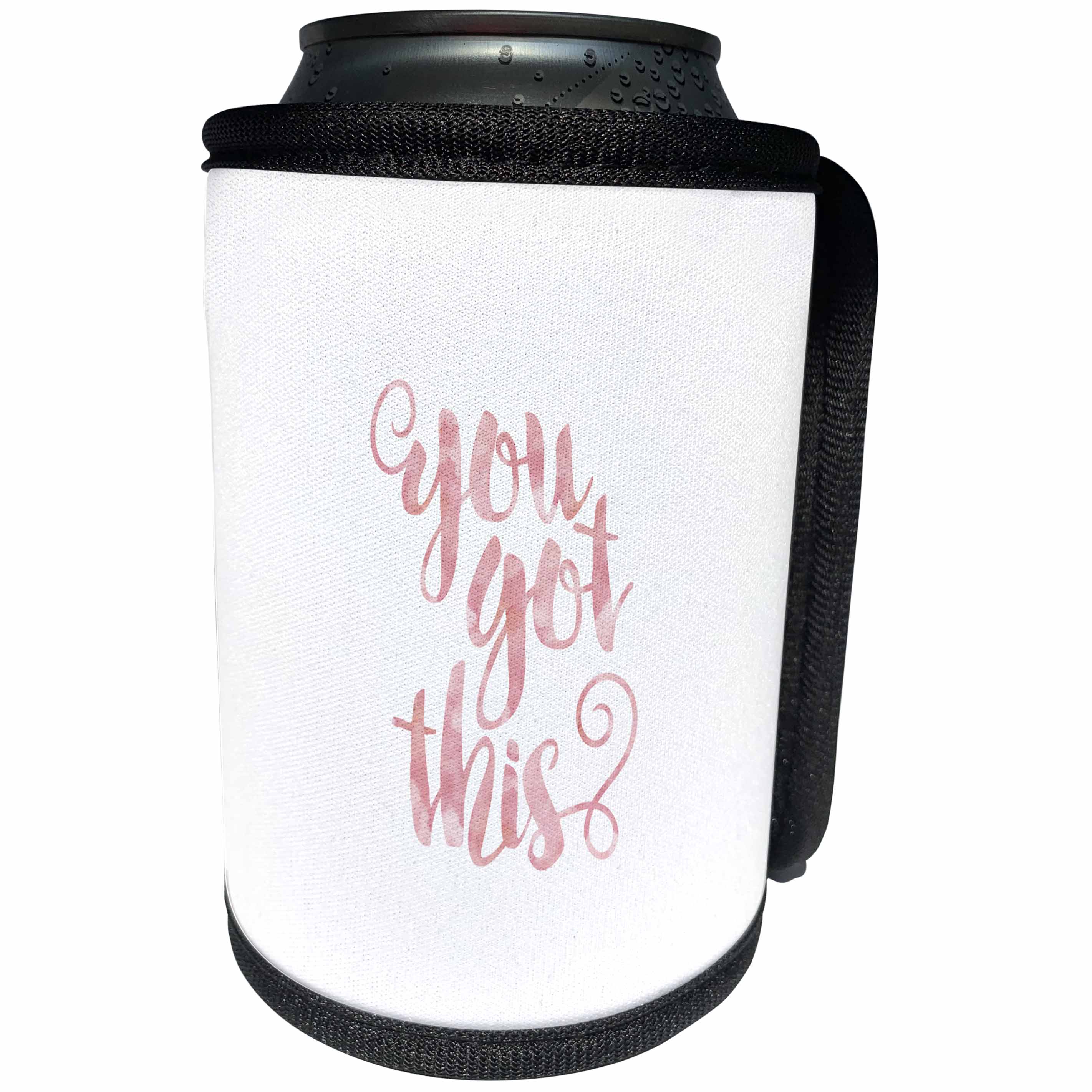 3dRose Uta Naumann Sayings and Typography - Trendy Girly Pink Motivation Typography - You Got This - Can Cooler Bottle Wrap (cc_275156)