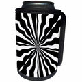 3dRose Patricia Sanders Creations - Black and White Wavy Abstract - Can Cooler Bottle Wrap (cc_27516)