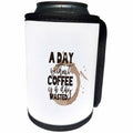 3dRose Uta Naumann Sayings and Typography - Trendy Fun Cafe Typography-A Day Without Coffee is a Day Wasted - Can Cooler Bottle Wrap (cc_275163)