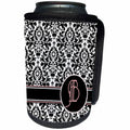 3dRose Uta Naumann Personal Monogram Initials - Letter B Personal Monogrammed Damask Pattern-Personalized Initial - Can Cooler Bottle Wrap (cc_275170)