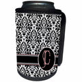 3dRose Uta Naumann Personal Monogram Initials - Letter C Personal Monogrammed Damask Pattern-Personalized Initial - Can Cooler Bottle Wrap (cc_275171)
