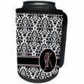 3dRose Uta Naumann Personal Monogram Initials - Letter K Personal Monogrammed Damask Pattern-Personalized Initial - Can Cooler Bottle Wrap (cc_275179)
