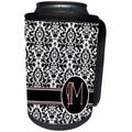 3dRose Uta Naumann Personal Monogram Initials - Letter M Personal Monogrammed Damask Pattern-Personalized Initial - Can Cooler Bottle Wrap (cc_275181)