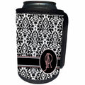 3dRose Uta Naumann Personal Monogram Initials - Letter R Personal Monogrammed Damask Pattern-Personalized Initial - Can Cooler Bottle Wrap (cc_275187)