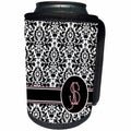 3dRose Uta Naumann Personal Monogram Initials - Letter S Personal Monogrammed Damask Pattern-Personalized Initial - Can Cooler Bottle Wrap (cc_275188)