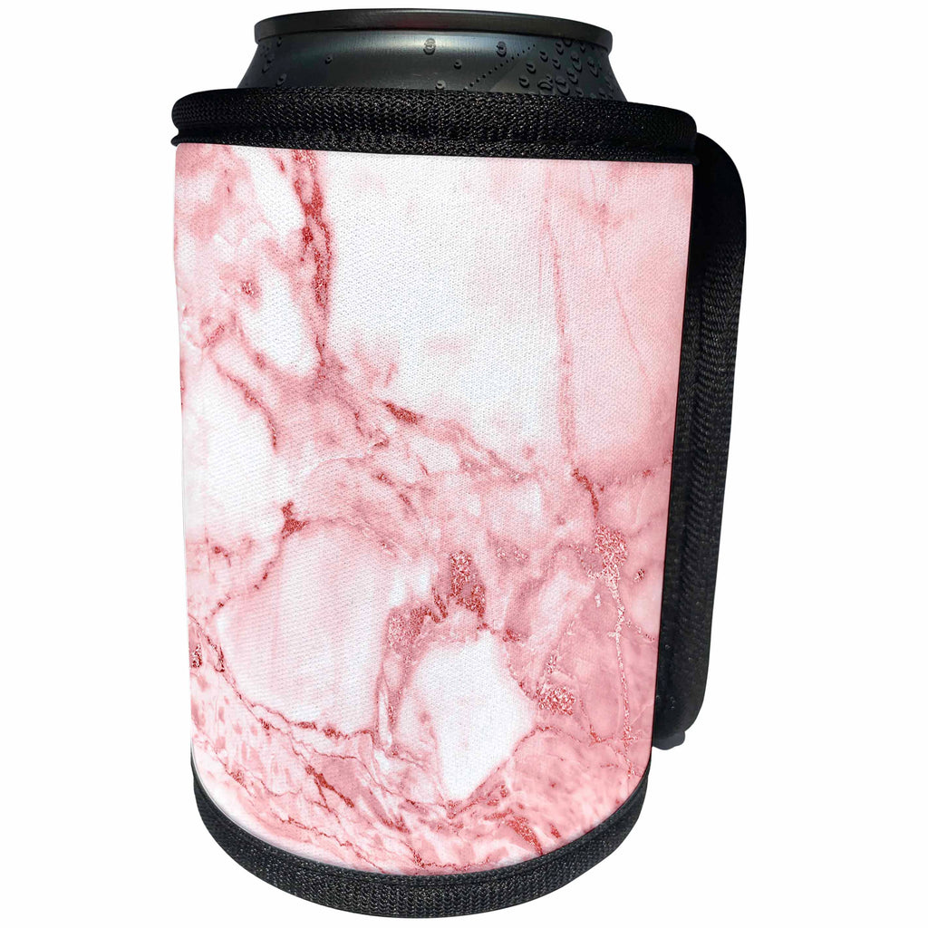 3dRose Uta Naumann Faux Glitter Pattern - Image of Chic Rose gold Marble Agate Gemstone Rock Quartz - Can Cooler Bottle Wrap (cc_275198)