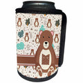 3dRose Uta Naumann Personal Monogram Initials - Letter M Personal Monogram Bear Animal Pattern - Personalized Initial - Can Cooler Bottle Wrap (cc_275212)