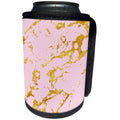 3dRose Uta Naumann Faux Glitter Pattern - Image of Gold Glitter Veins on Pink Marble Agate Gemstone Quartz - Can Cooler Bottle Wrap (cc_275233)