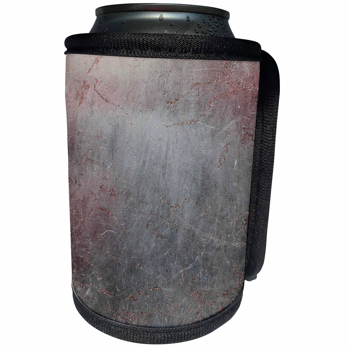 3dRose Uta Naumann Faux Glitter Pattern - Image of Elegant Trendy Rose gold Veins on Gray Agate Gemstone Geode - Can Cooler Bottle Wrap (cc_275235)