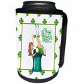 3dRose Uta Naumann Sayings and Typography - Happy St Patricks Day-Girl with Clover Pattern and Irish Motivational - Can Cooler Bottle Wrap (cc_275280)