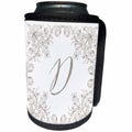 3dRose Uta Naumann Personal Monogram Initials - Letter D Personal Luxury Vintage Glitter Monogram-Personalized Initial - Can Cooler Bottle Wrap (cc_275303)