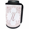 3dRose Uta Naumann Personal Monogram Initials - Letter N Personal Luxury Vintage Glitter Monogram-Personalized Initial - Can Cooler Bottle Wrap (cc_275313)