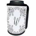 3dRose Uta Naumann Personal Monogram Initials - Letter W Personal Luxury Vintage Glitter Monogram-Personalized Initial - Can Cooler Bottle Wrap (cc_275323)
