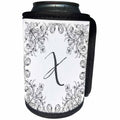 3dRose Uta Naumann Personal Monogram Initials - Letter X Personal Luxury Vintage Glitter Monogram-Personalized Initial - Can Cooler Bottle Wrap (cc_275324)