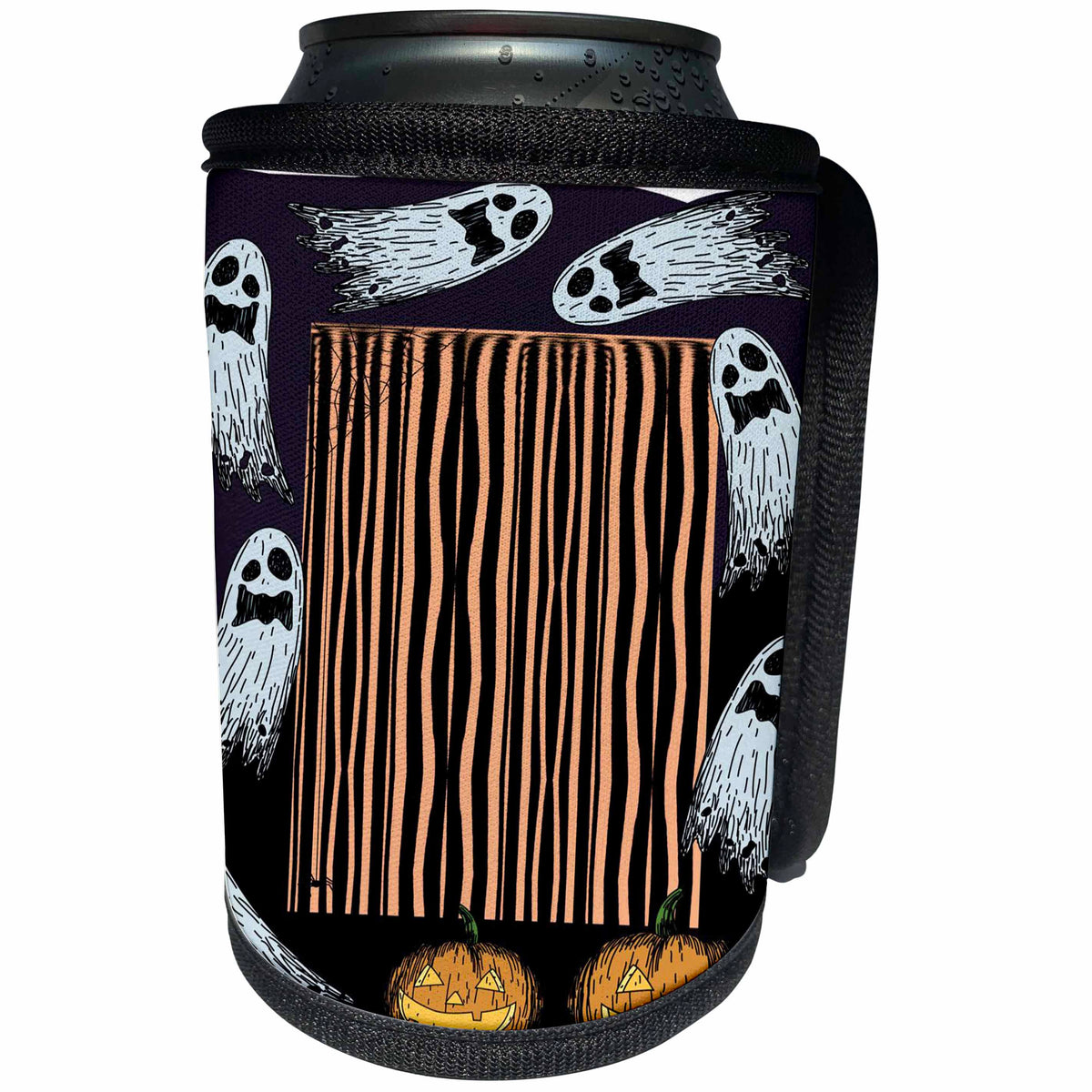 3dRose Patricia Sanders Creations - Halloween Ghosts - Can Cooler Bottle Wrap (cc_27533)
