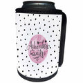 3dRose Uta Naumann Sayings and Typography - Adventure - Girl Trend Typography - Black Pink and White Polkadots - Can Cooler Bottle Wrap (cc_275337)