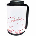 3dRose Uta Naumann Sayings and Typography - Love Hearts Valentine- Pink Valentines Day Typography - Can Cooler Bottle Wrap (cc_275339)