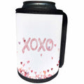3dRose Uta Naumann Sayings and Typography - XOXO - Love Hearts Valentine- Pink Valentines Day Typography - Can Cooler Bottle Wrap (cc_275340)