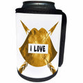 3dRose Uta Naumann Sayings and Typography - Image of Gold Boho Lips Arrow Typography - Valentines Day - I Love You - Can Cooler Bottle Wrap (cc_275390)